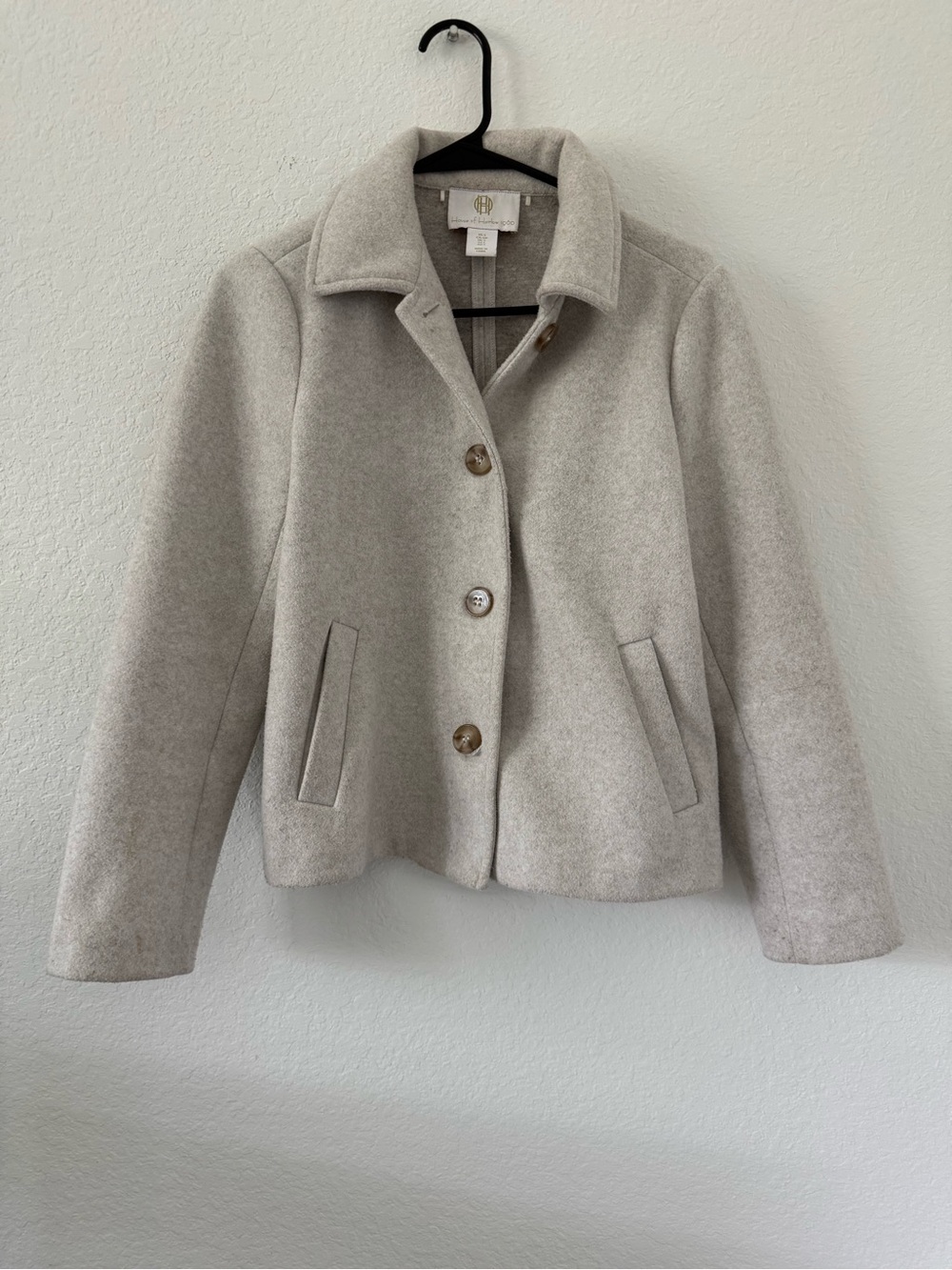 House of Harlow Women's Light Gray Wool-Blend Button Jacket